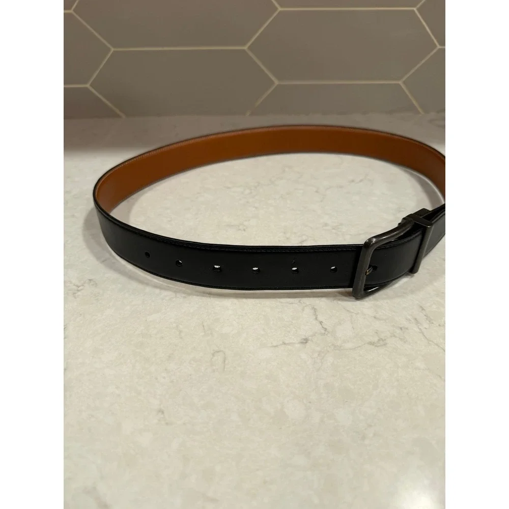 Perry Ellis Mens Reversible Leather Belt Black Tan Size 32